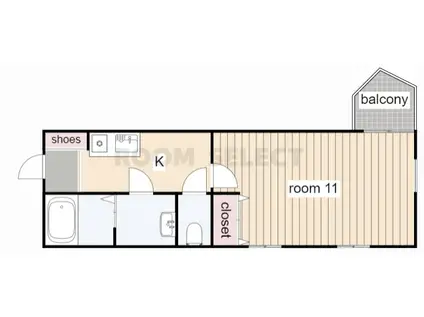 SZビル(1K/2階)の間取り写真
