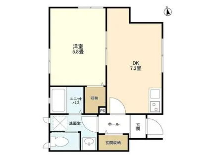 グレーシア(1DK/1階)の間取り写真