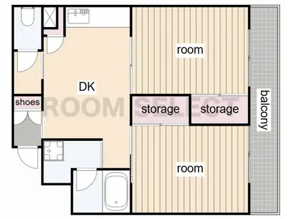 ロイヤルハイツ2(2DK/2階)の間取り写真
