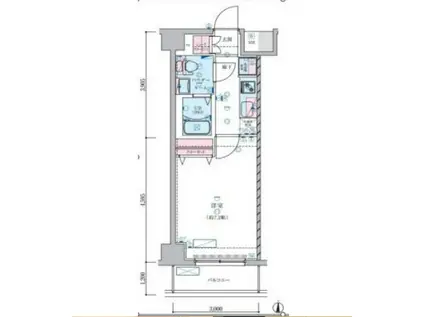 ジェノヴィア蒲田IIIスカイガーデン(1K/3階)の間取り写真