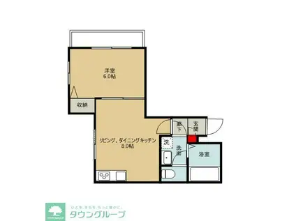 DEAR COURT(1LDK/2階)の間取り写真