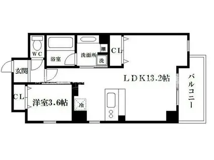 レクシア九条DUOカリーナ・カリーノ九条(1LDK/3階)の間取り写真