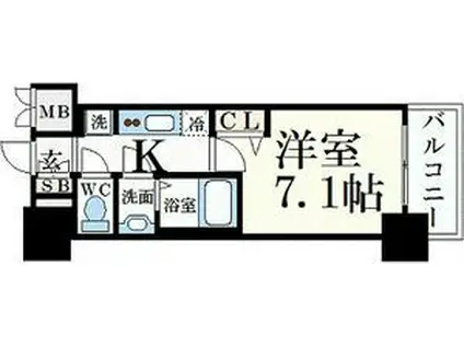 プレサンス久屋大通公園セラフィ(1K/14階)の間取り写真