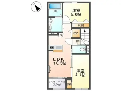 カモミール(2LDK/2階)の間取り写真