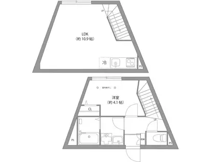 ANGEL KAFE(1LDK/3階)の間取り写真