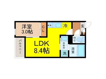 REGALEST守山III(1LDK/2階)の間取り写真