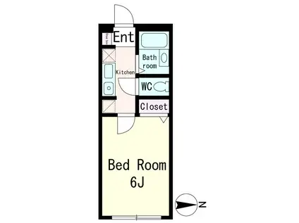 リュクサンブール(1K/2階)の間取り写真
