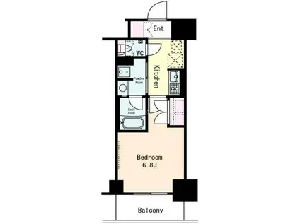 フレンシア文京関口(1K/6階)の間取り写真