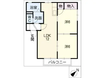 コンフォール(2LDK/2階)の間取り写真