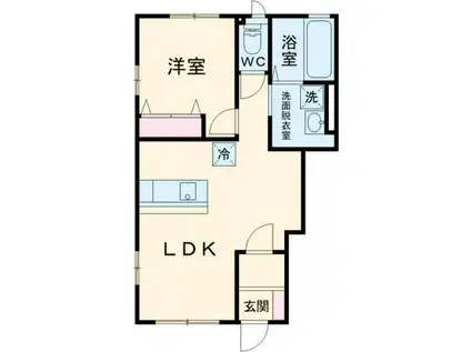 カーサアーバン(1LDK/1階)の間取り写真