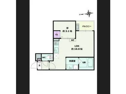 JACK HEIWA I(1LDK/1階)の間取り写真