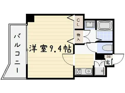 北九州モノレール 北方駅(福岡) 徒歩8分 8階建 築30年(1K/2階)の間取り写真