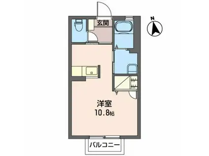 ハウス深沢A(ワンルーム/1階)の間取り写真