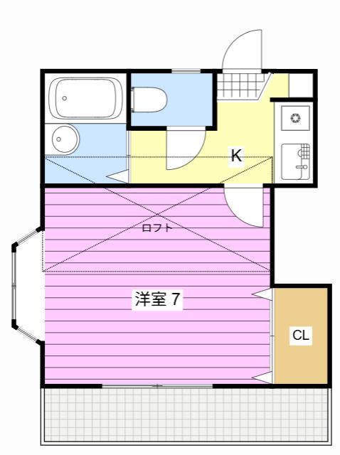 ガーデンコート船越(1K/2階)の間取り写真
