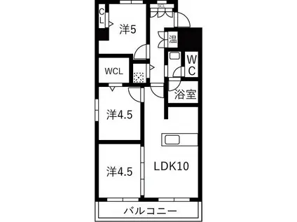 ライオンズマンション第7大通(3LDK/5階)の間取り写真