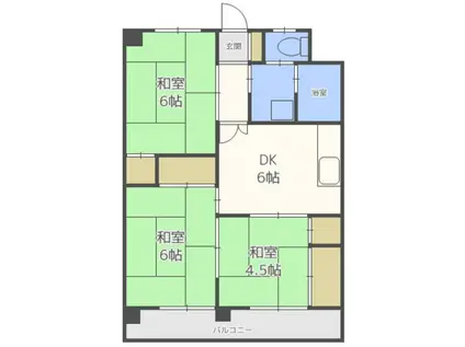 リバティ博多南(3DK/4階)の間取り写真