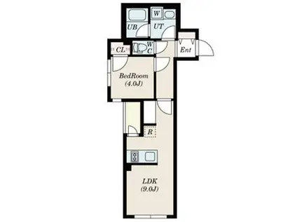 ゲートマークス三軒茶屋(1LDK/3階)の間取り写真