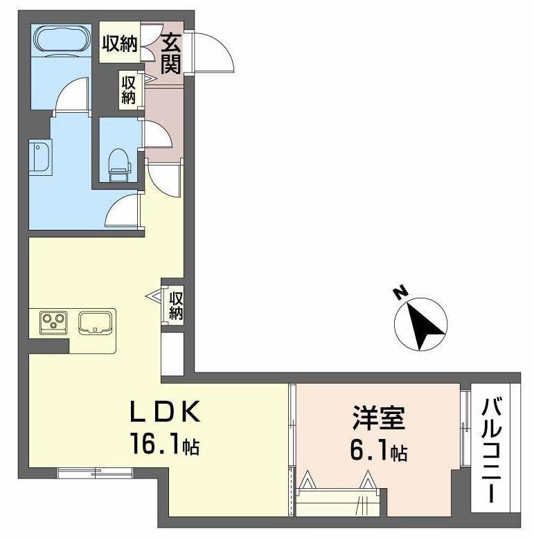 シャーメゾン 桜町(1LDK/2階)の間取り写真