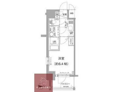 エスリード南森町ラグシス(1K/4階)の間取り写真