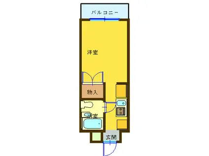 オクトワール長岡中央(1K/6階)の間取り写真