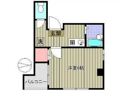 ハレクラニ(1K/2階)の間取り写真