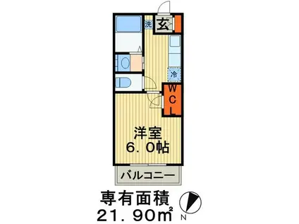 BRILLIANT FM1(1K/2階)の間取り写真