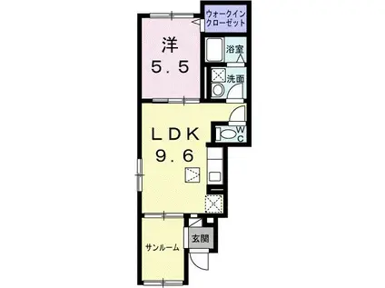 グレイスメゾン(1LDK/1階)の間取り写真
