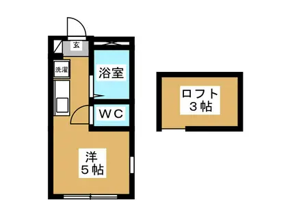 カーサ谷津町(ワンルーム/2階)の間取り写真