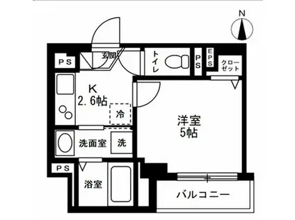 ロージィ赤羽(1K/3階)の間取り写真