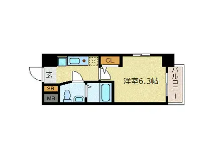 エスリード京橋III番館(1K/10階)の間取り写真