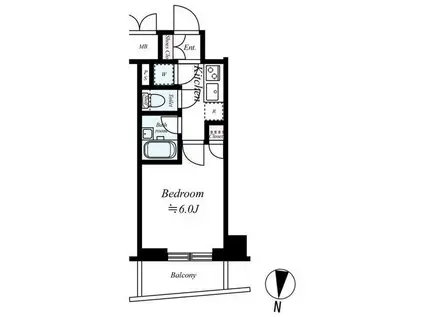 PALACE STUDIO文京音羽(1K/2階)の間取り写真