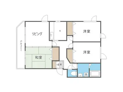 グレープヒル富丘I(3LDK/3階)の間取り写真