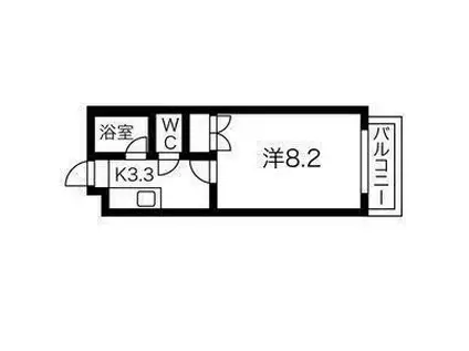 ボザール萩ヶ丘(1K/3階)の間取り写真