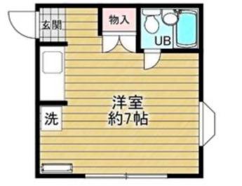 マルミII(ワンルーム/2階)の間取り写真