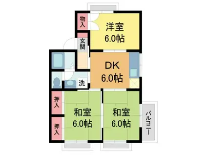 メゾンフレール(3DK/1階)の間取り写真