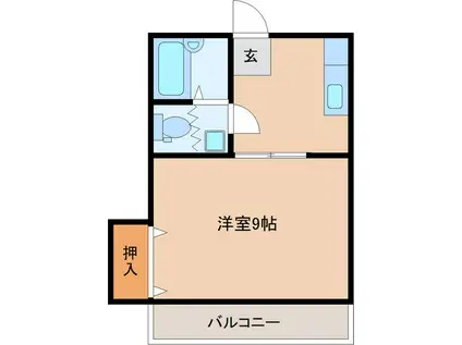 コーポK(1K/1階)の間取り写真