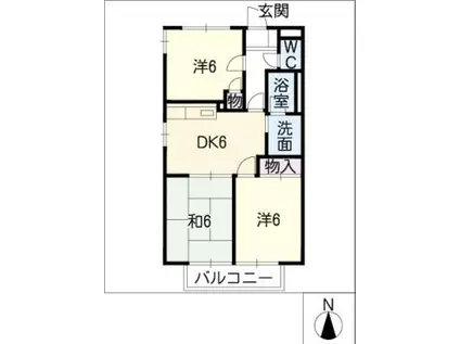 グリーンハイツ瑞穂(3DK/2階)の間取り写真