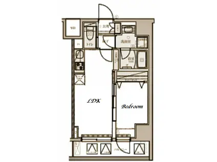 LIV CITY横濱関内弐番館(1LDK/3階)の間取り写真