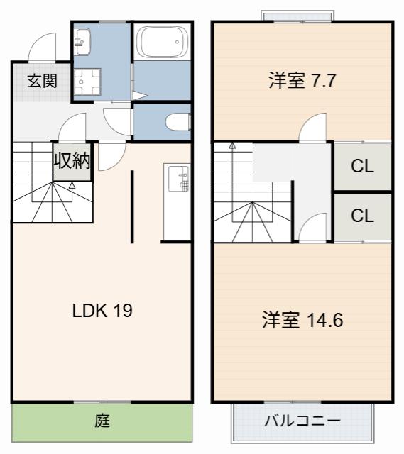 REGULUS(2LDK/1階)の間取り写真