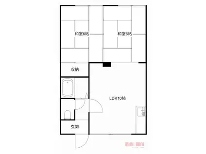 ニューパールマンション(2LDK/1階)の間取り写真
