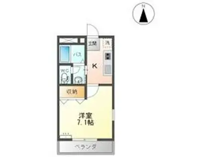 コンフォール(1K/2階)の間取り写真