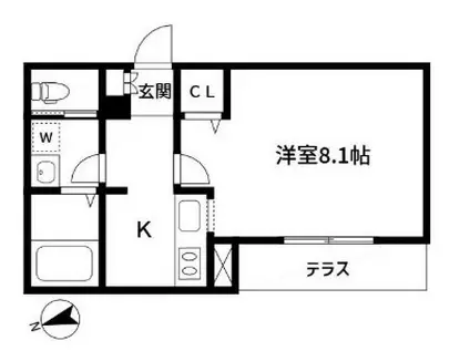 アロハス神楽坂(1K/1階)の間取り写真