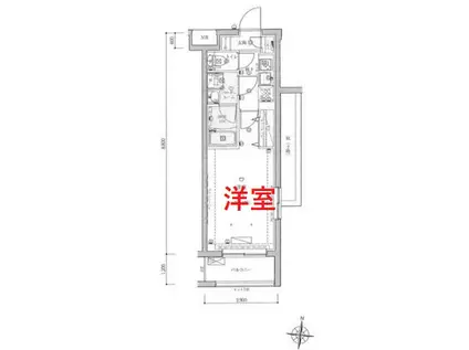 エストゥルース羽田II(1K/2階)の間取り写真