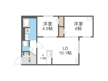 ラグジースペース本郷通南(2LDK/2階)の間取り写真