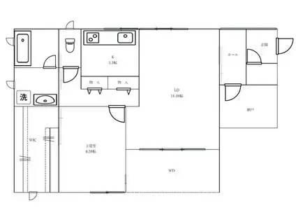 荒井アパート(1LDK/1階)の間取り写真