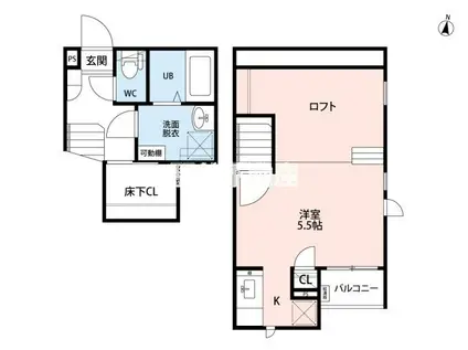 CBフラネ(1K/2階)の間取り写真