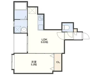 シュクル.K(1LDK/4階)の間取り写真
