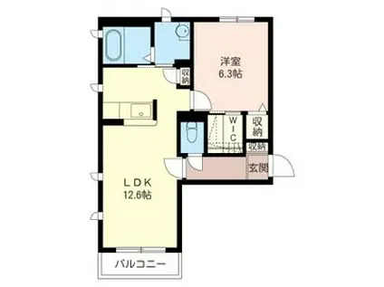 アーマビリータB(1LDK/2階)の間取り写真