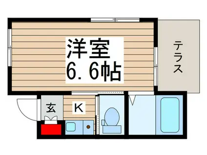 RAFAGA南柏(1K/1階)の間取り写真