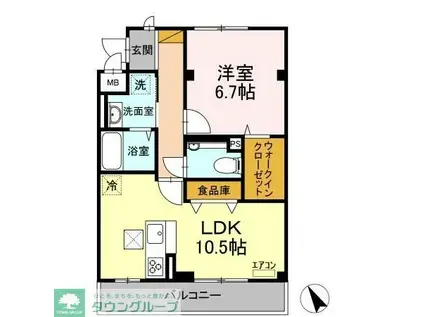 ロイヤルパレス市川(1LDK/1階)の間取り写真